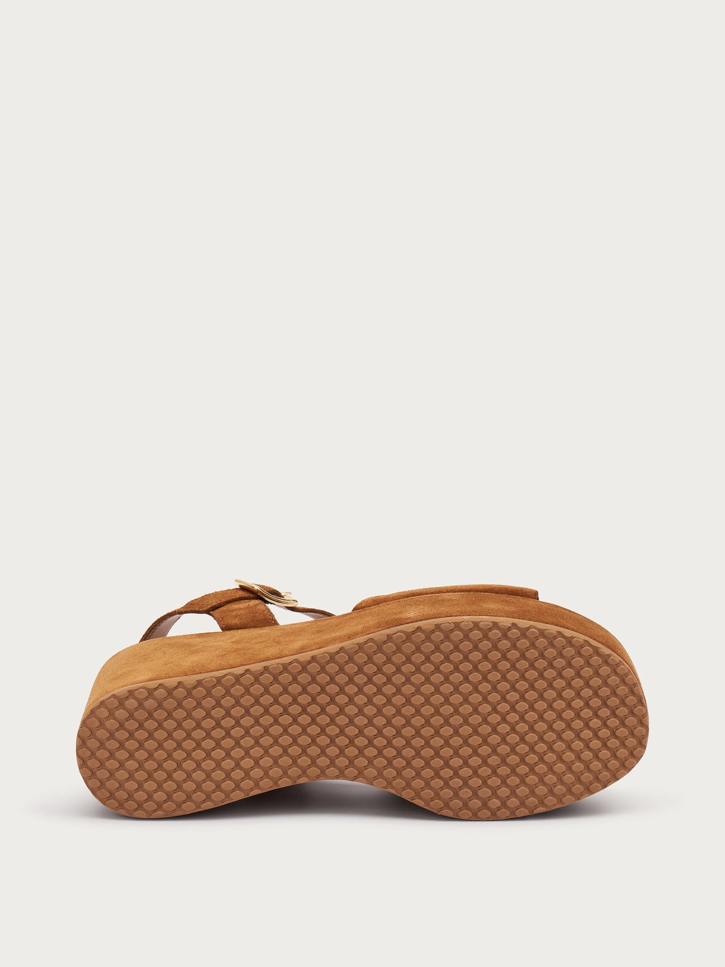 Sandalo zeppa velour bruciato