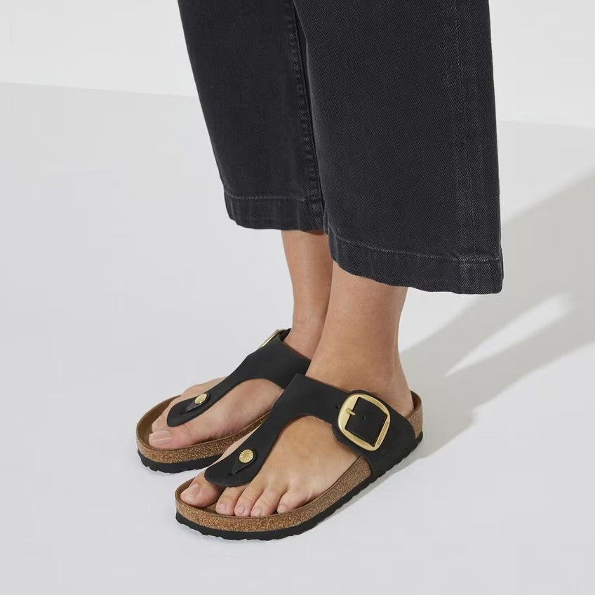 Gizeh Big Buckle Black Nubuck