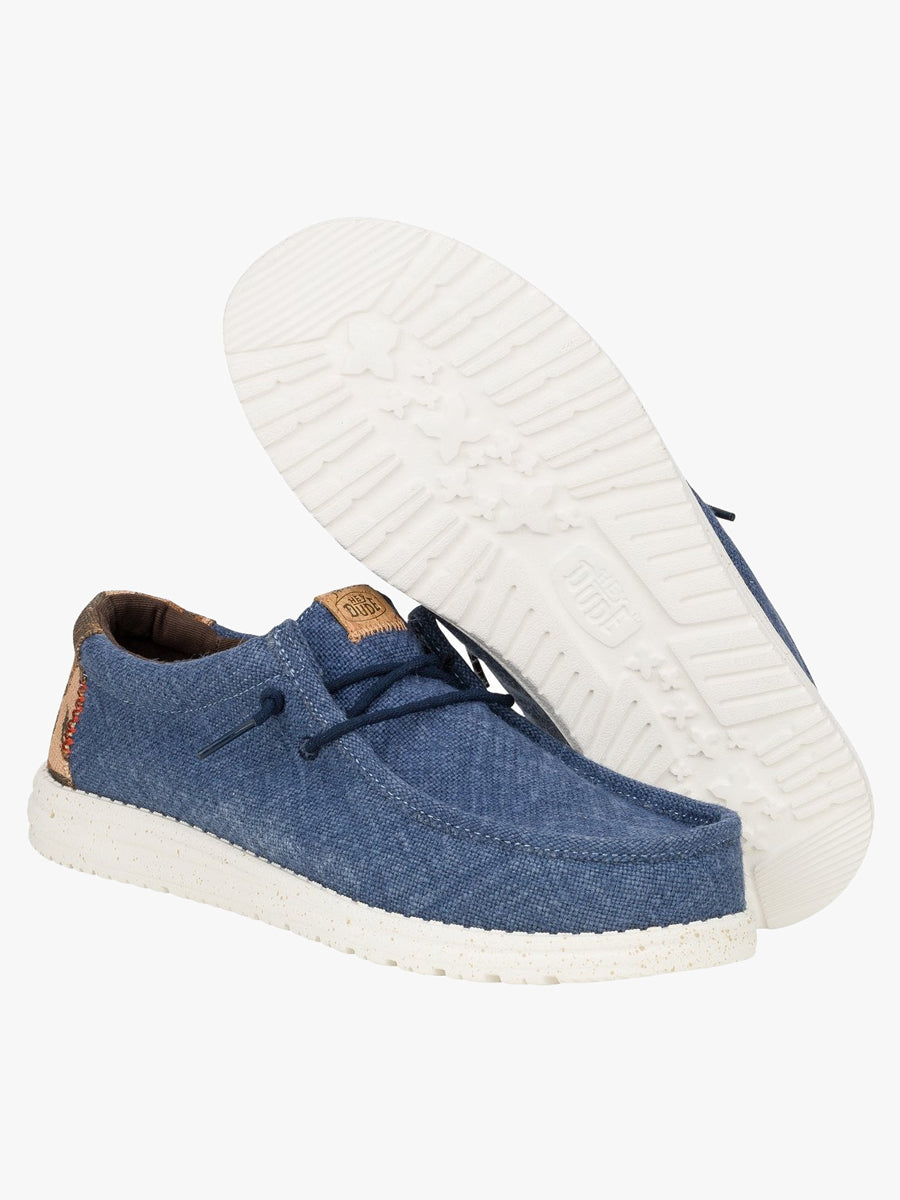 Wally Palm Jute - Navy/Red