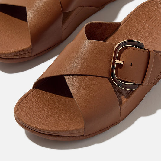 LULU RESIN-BUCKLE SLIDE Tan