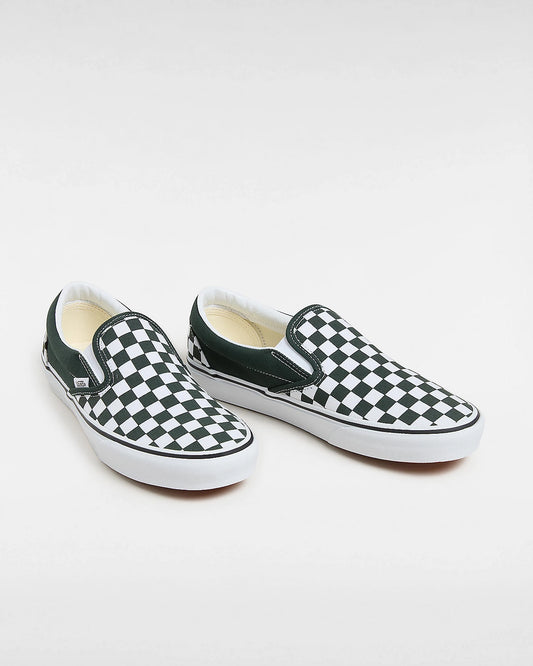 Slip-On checkerboard wht/green