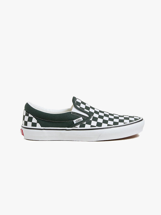 Slip-On checkerboard wht/green