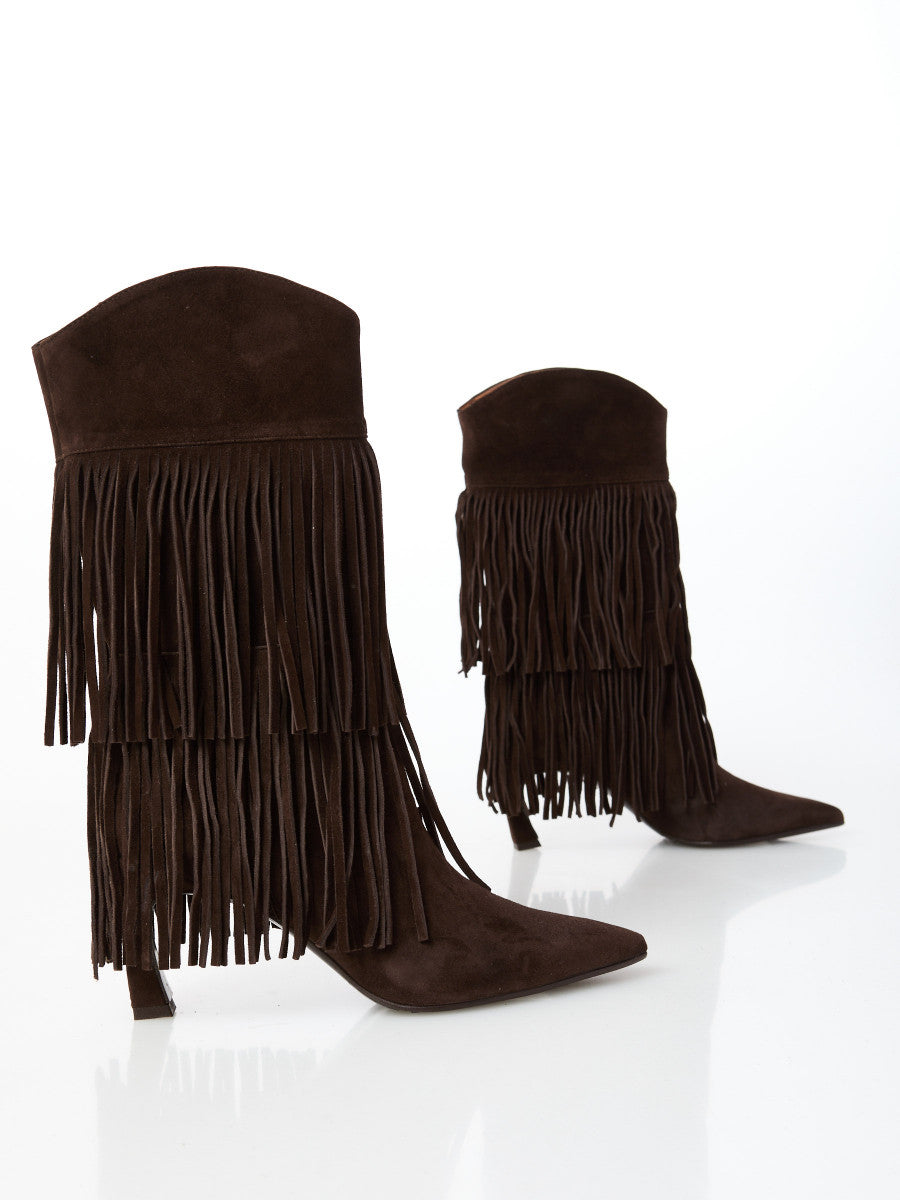 Stivale con frange t.moro