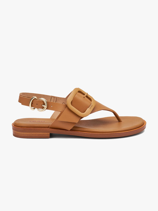 Sandalo infradito fibbia cuoio