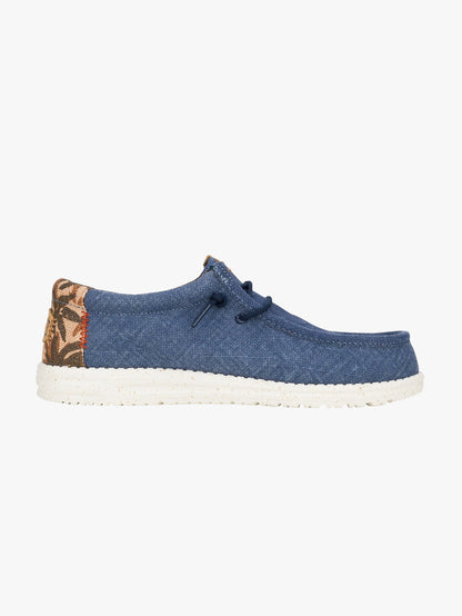 Wally Palm Jute - Navy/Red
