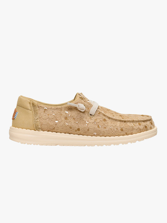 Wendy Sequin Lace - Olive Grey