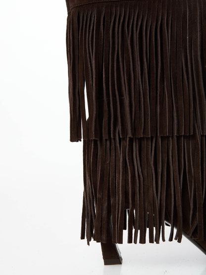 Stivale con frange t.moro